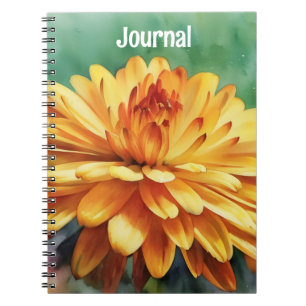 Big Orange Flower Art Notebook Journal Personalize