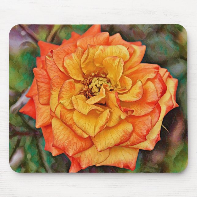 Big Orange Rose Art Mouse Pad (Front)