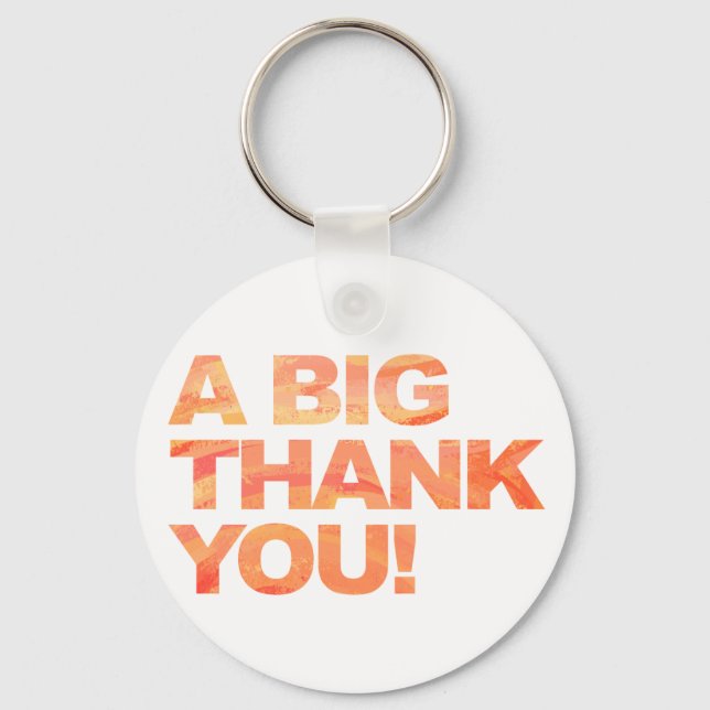 Big Orange Thank You Keychain (Front)