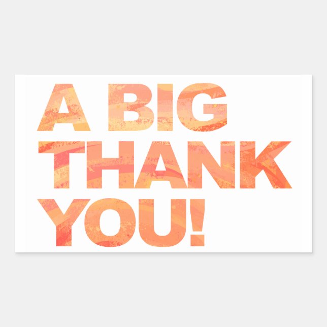 Big Orange Thank You Sticker (Front)
