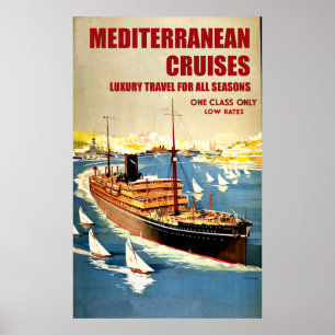 Big Oversea Ship on Mediterranean Cruise Poster