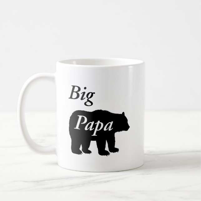 Big Papa Bear Black and White Coffee Mug (Left)