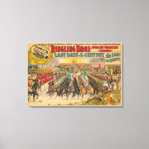 Big Parade With Men In Uniforms On Horseback Canvas Print