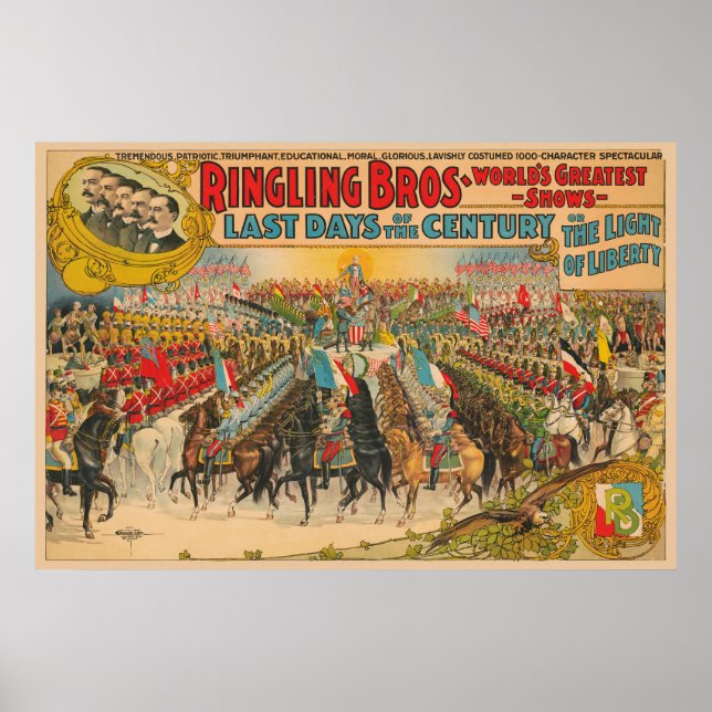 Big Parade With Men In Uniforms On Horseback Poster (Front)