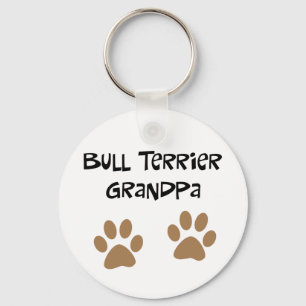 Big Pawprints Bull Terrier Grandpa Keychain