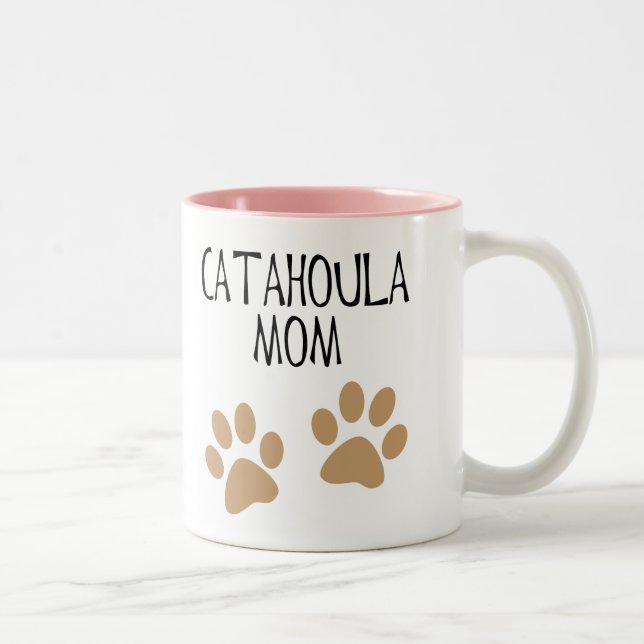 Big Paws Catahoula Mom Two-Tone Coffee Mug (Right)