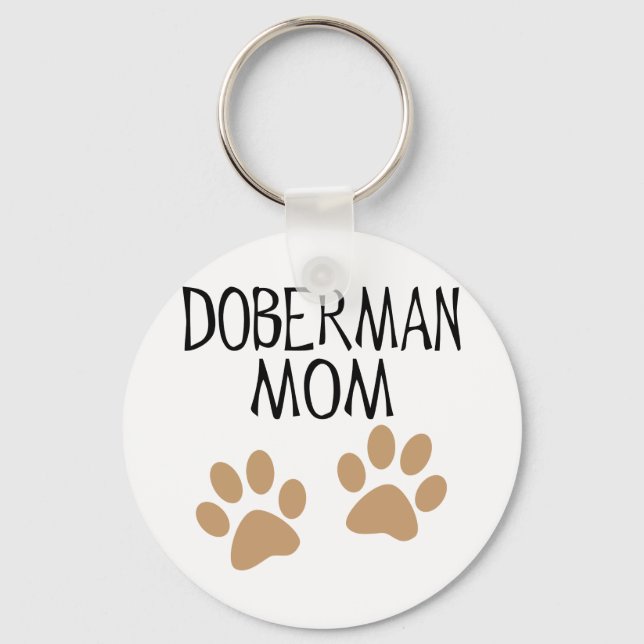 Big Paws Doberman Mom Keychain (Front)