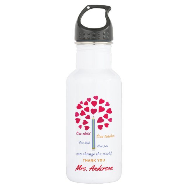 Big Pencil tree / Teacher Appreciation 532 Ml Water Bottle (Front)
