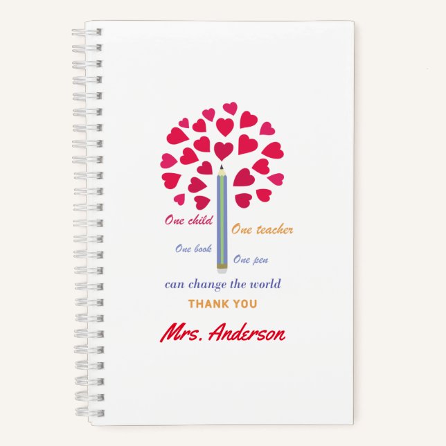 Big Pencil tree / Teacher Appreciation Notebook (Front)