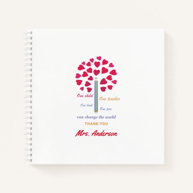 Big Pencil tree / Teacher Appreciation Notebook (Front)