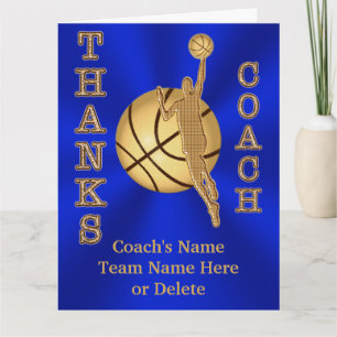 BIG Personalized Basketball Cards for Coaches