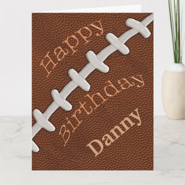 BIG Personalized Football Birthday Cards YOUR TEXT (Front)