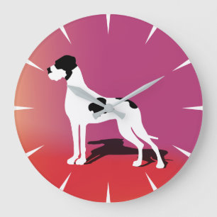 Big Piebald Great Dane Large Clock