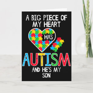 Big Piece Of My Heart Autism Son Awareness Mom Dad Card