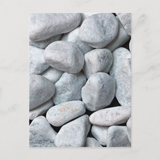 Big pile of grey and white stones from the beach postcard (Front)