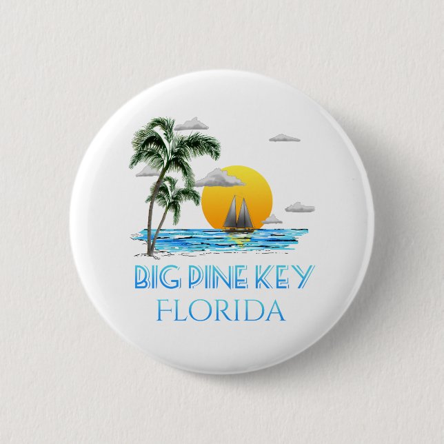 Big Pine Key Florida Keys Sailing 2 Inch Round Button (Front)