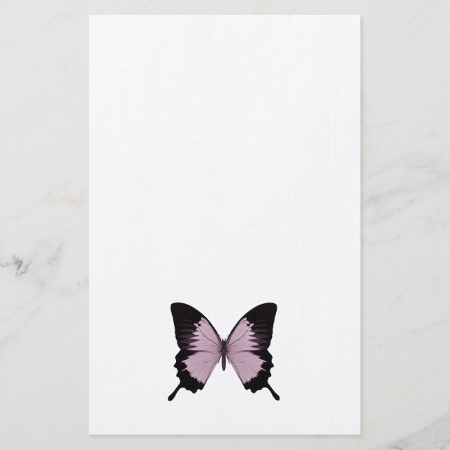 Big Pink & Black Butterfly - Personalize Stationery (Front)