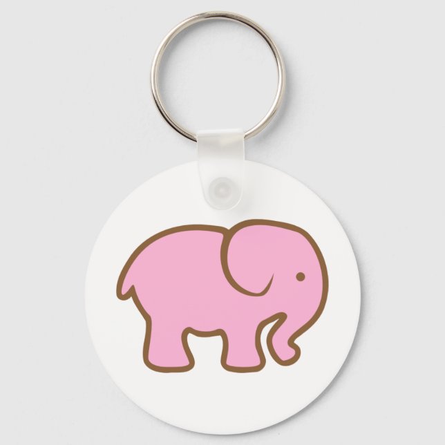 Big Pink Elephant Keychain (Front)