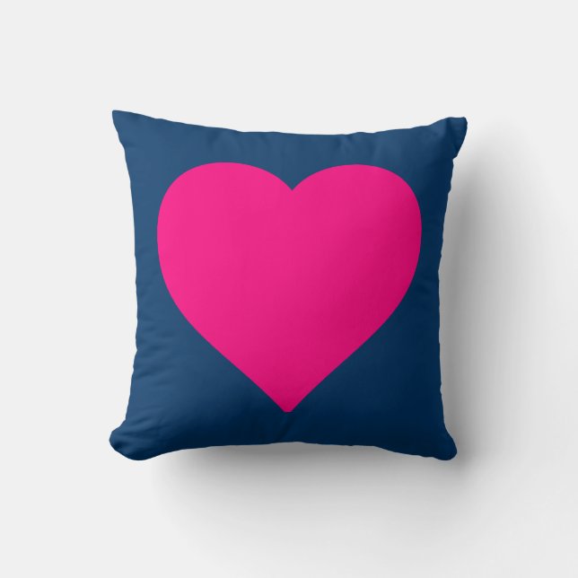 Big Pink Heart Throw Pillow (Front)