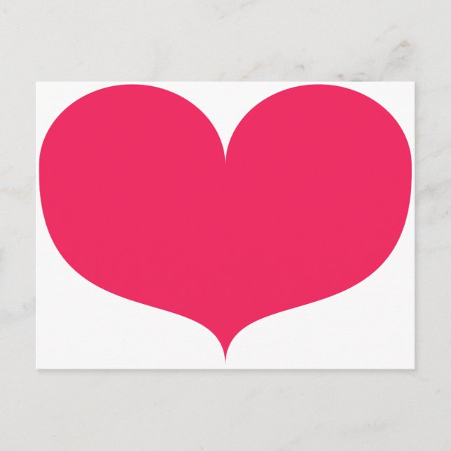 Big Pink Heart Valentine's Day Postcard (Front)