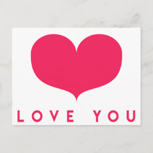 Big Pink Heart Valentine's Day Postcard