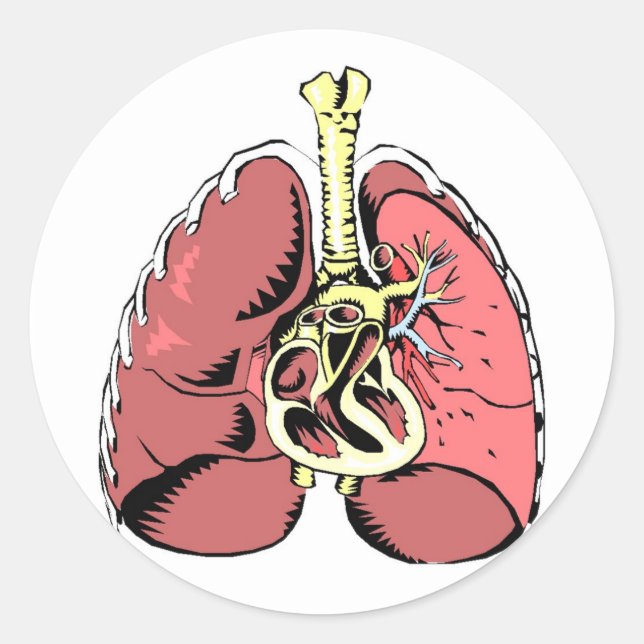 Big Pink Lungs Classic Round Sticker (Front)