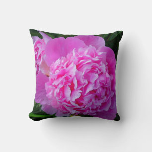Big Pink Peony Throw Pillow