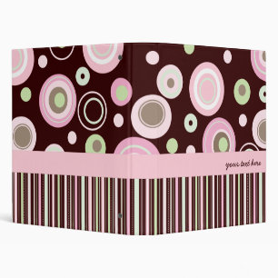 Big Pink Polka Dots & Stripes Girly Binder