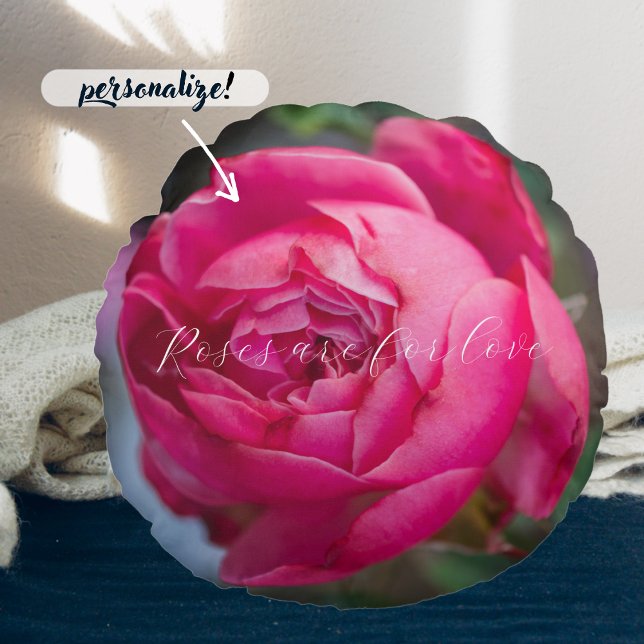 Big pink rose round pillow (Creator Uploaded)