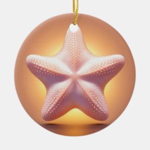 Big Pink Starfish Ceramic Ornament