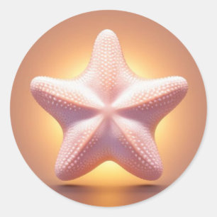 Big Pink Starfish Classic Round Sticker