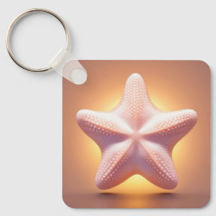 Big Pink Starfish Keychain