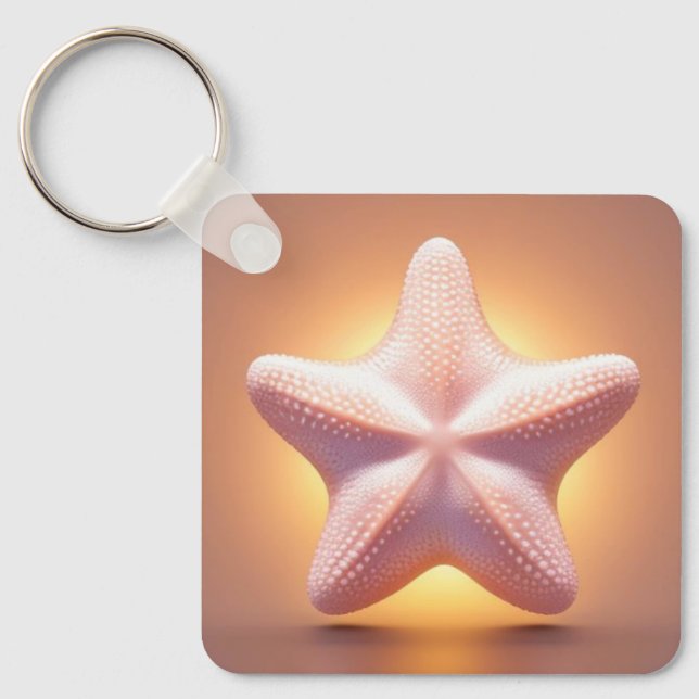 Big Pink Starfish Keychain (Front)