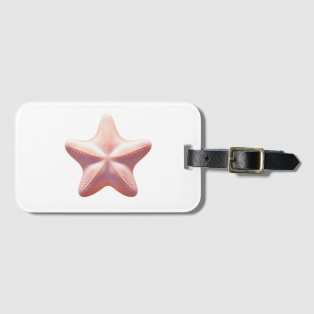 Big Pink Starfish Luggage Tag (Front Horizontal)