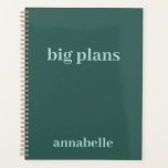 'Big Plans' Monogram Name Dark Teal Minimalist Planner<br><div class="desc">I make simple stylish designs, and a variety of colorful hand-drawn patterns - perfect as gifts for anyone, including yourself! All of my designs come in multiple colors and on multiple products. You are welcome to contact me for unique personalized products. Check out my store for designed coordinated collections and...</div>