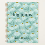 'Big Plans' Monogram Name Teal Floral Pattern Planner<br><div class="desc">I make simple stylish designs, and a variety of colorful hand-drawn patterns - perfect as gifts for anyone, including yourself! All of my designs come in multiple colors and on multiple products. You are welcome to contact me for unique personalized products. Check out my store for designed coordinated collections and...</div>