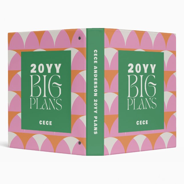 Big plans retro modern geometric binder (Background)