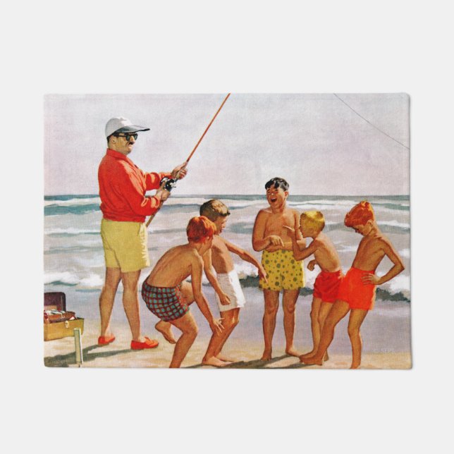 Big Pole Little Fish by Richard Sargent Doormat (Front)