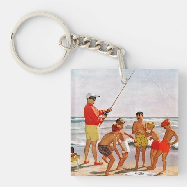 Big Pole Little Fish by Richard Sargent Keychain (Front)