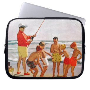 Big Pole Little Fish by Richard Sargent Laptop Sleeve