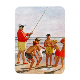 Big Pole Little Fish by Richard Sargent Magnet