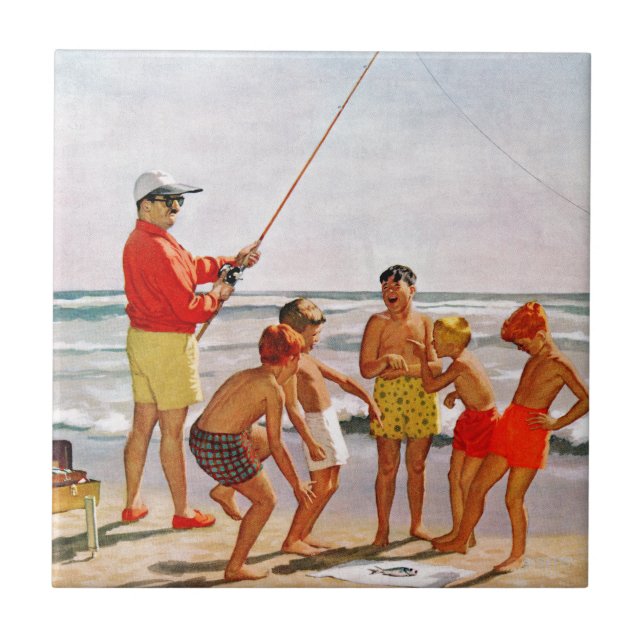 Big Pole Little Fish by Richard Sargent Tile (Front)