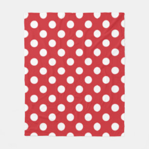 Big Polka Dot Pattern Fire Engine Red Fleece Blanket