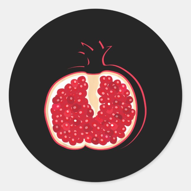Big Pomegranate Sliced Costume Cute Easy Halloween Classic Round Sticker (Front)