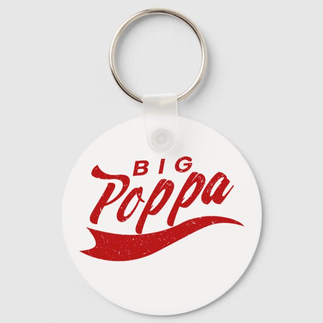 Big Poppa  Dad Fathers Day Gift Keychain (Front)