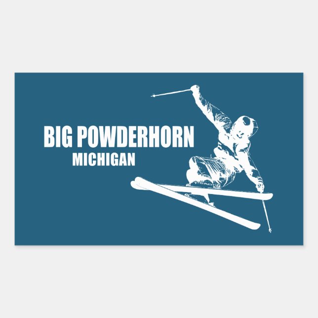 Big Powderhorn Mountain Michigan Skier Sticker (Front)