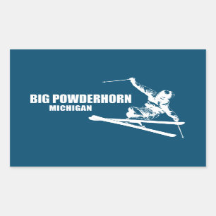 Big Powderhorn Mountain Michigan Skier Sticker