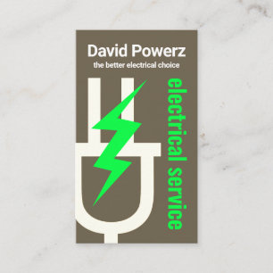 Big Power Plug Electrical Charge Business Card