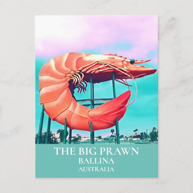 Big Prawn Travel Icon Australia Postcard (Front)