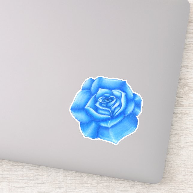 Big Pretty Vibrant Blue Rose white Hightlights (Detail)